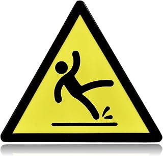 Slipping Warning Sign Enamel Pin