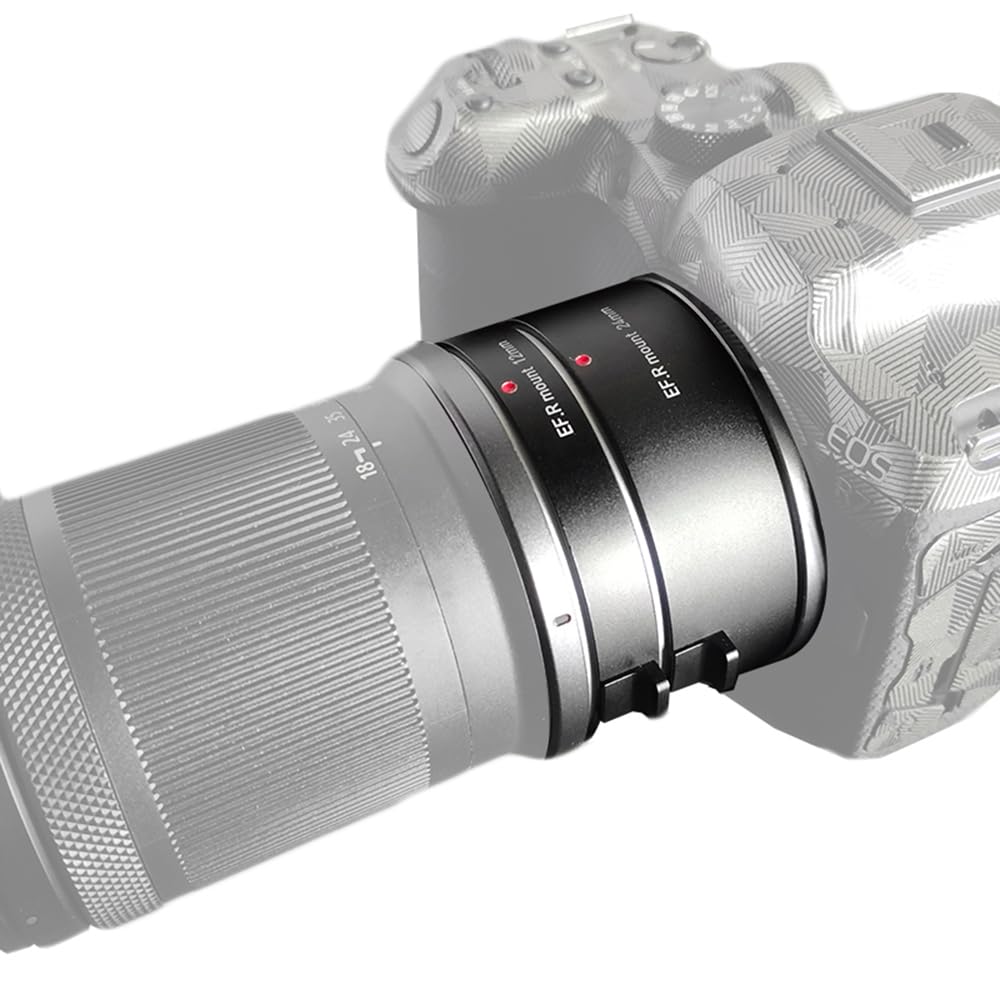 Automatische Verlängerungsrohre 12 mm + 24 mm R-Mount-Makrorohr-Sets eingebaute elektrische Stifte kompatibel mit Canon RF-Mount-Objektiven und Canon R5/R6/R7/R10-Kameras