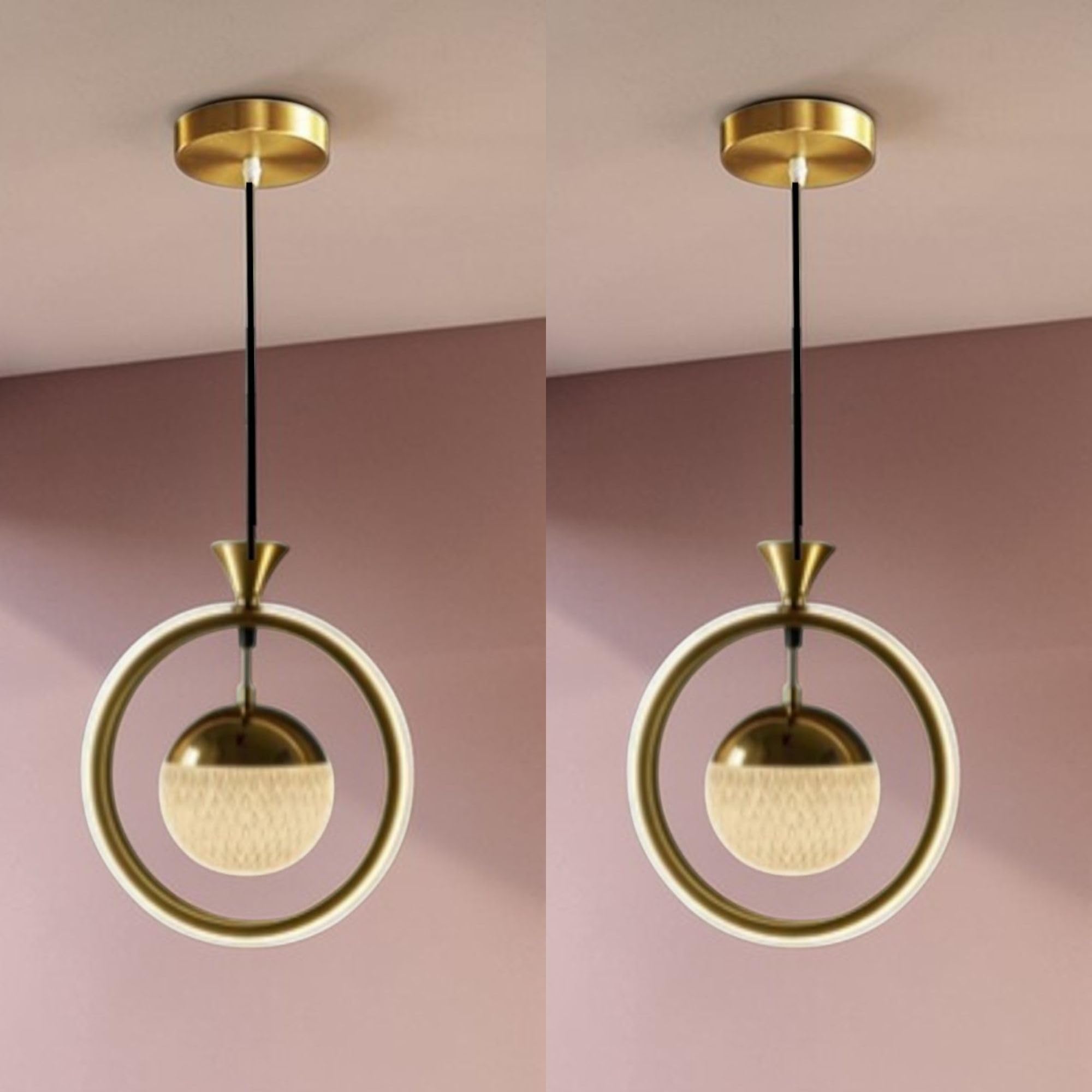 GreyWings Golden Hanging Light - 3 Color Changing -15