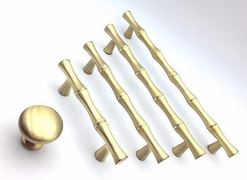 Miniatura 4 de LynnsGraceland Pomo de cajón dorado cepillado para cajón, tirador de armario de cocina, perilla de armario de cocina (perilla redonda individual)