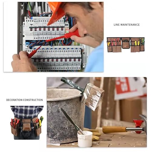 Titilt Tools Belt,Heavy Duty Work,Multifunctional Tools Belt,Durable Canvas,Comfortable Adjustable Belt,Tool Belt For Framers,Carpenters,Different Size Pockets Gardening Tools Belt -Brown #TOP1
