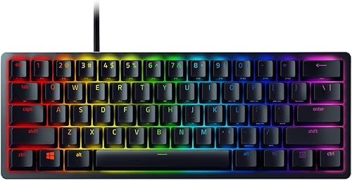 Vista 7 de Razer Teclado para Juegos Huntsman Mini 60%: Interruptores Ópticos Lineales - Modo Rapid Trigger - Iluminación Chroma RGB - Teclas PBT - Memoria