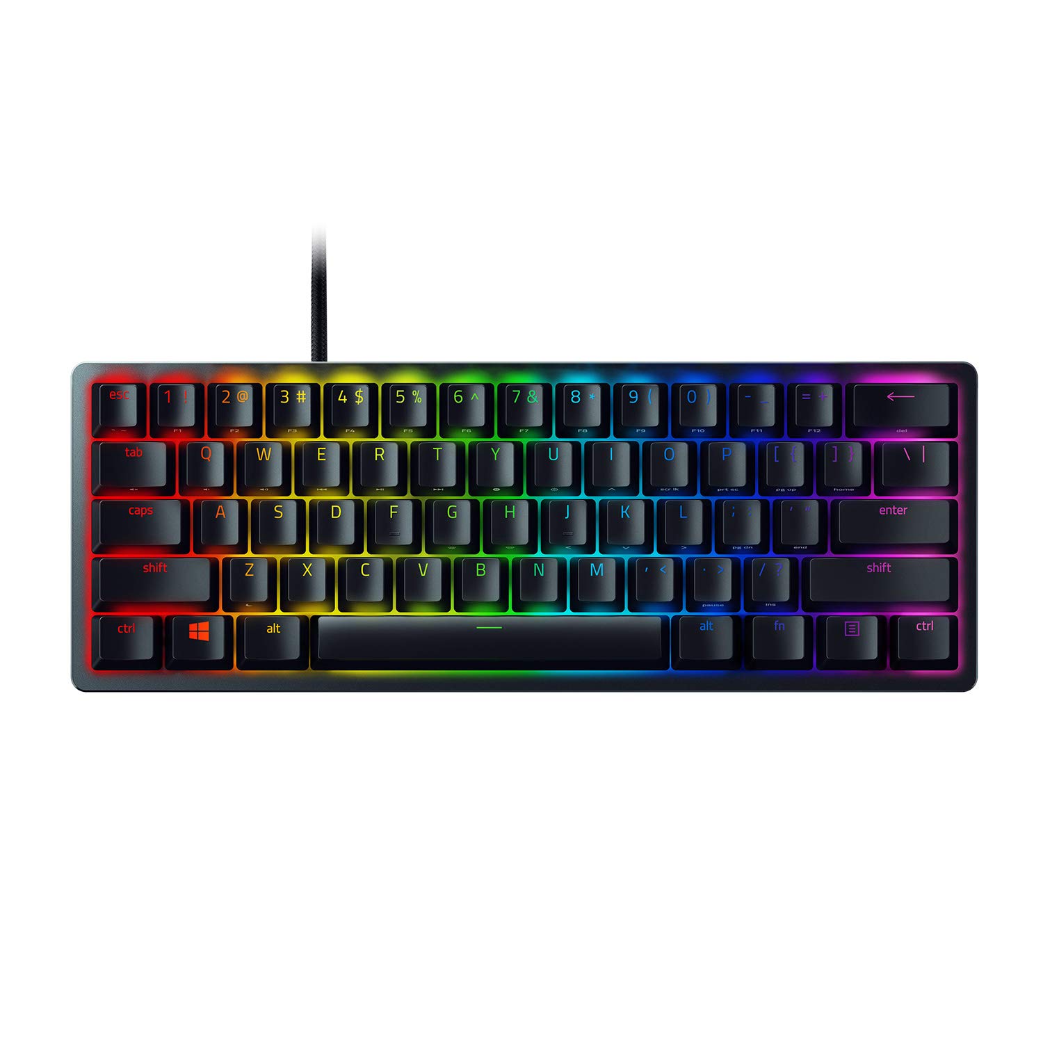Razer Huntsman Mini 60% Gaming Keyboard: Fastest Keyboard Switches Ever – Clicky Optical Switches – Chroma Rgb Lighting – Pbt Keycaps – Onboard Memory – Classic Black, Wired