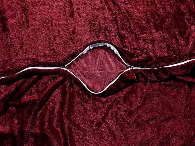 Image of Amazing Super Soft Double Bed Woollen Quilt Cover, 310TC Warm Duvet Cover, Woolen Duvet Cover /Rajai Cover /Blanket Cover /Quilt Cover King Size=90x100 Inches, Winter Blanket Cover (Maroon)