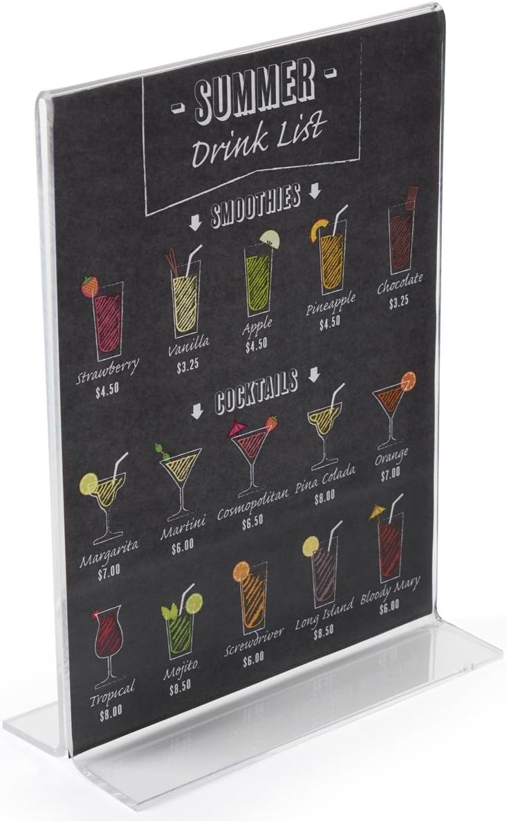 Clear Acrylic Vertical Picture Frame, 5 x 7 x 2-Inch – Sold in Case Packs of 12 Units – Dual-Sided, for Countertop Use