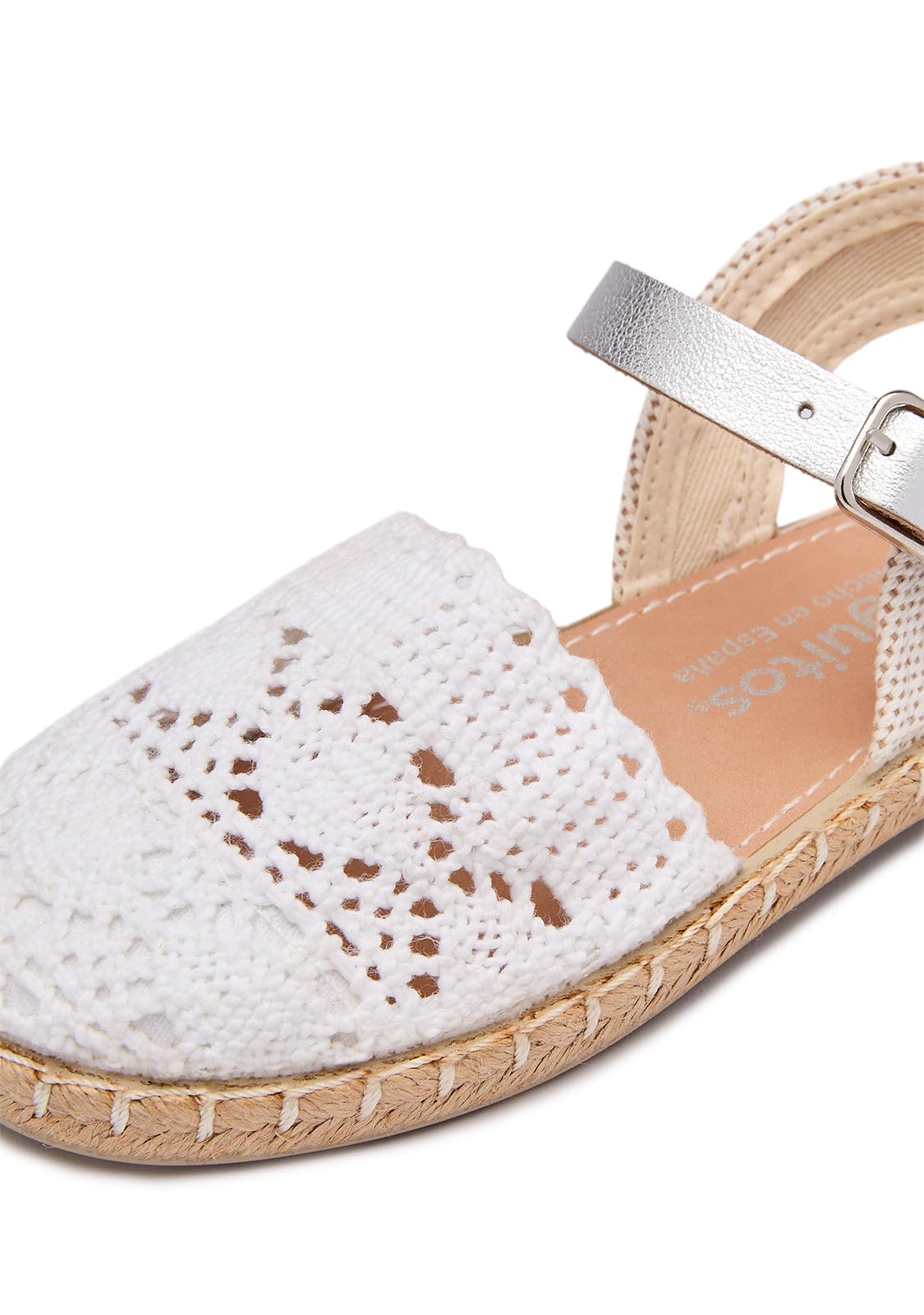 Conguitos - Espadrillas Ricamate per Bambine (Bianco/Taglia 23) per Bambina (Bianco/Taglia 23)