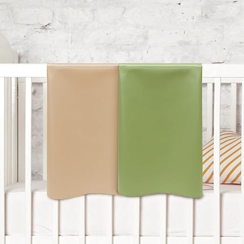 Miniatura 8 de Cambiador de pañales portátil para bebé de 30 x 17 pulgadas, impermeable y lavable, tapete cambiador de pañales de cuero vegano, suave y plegable,