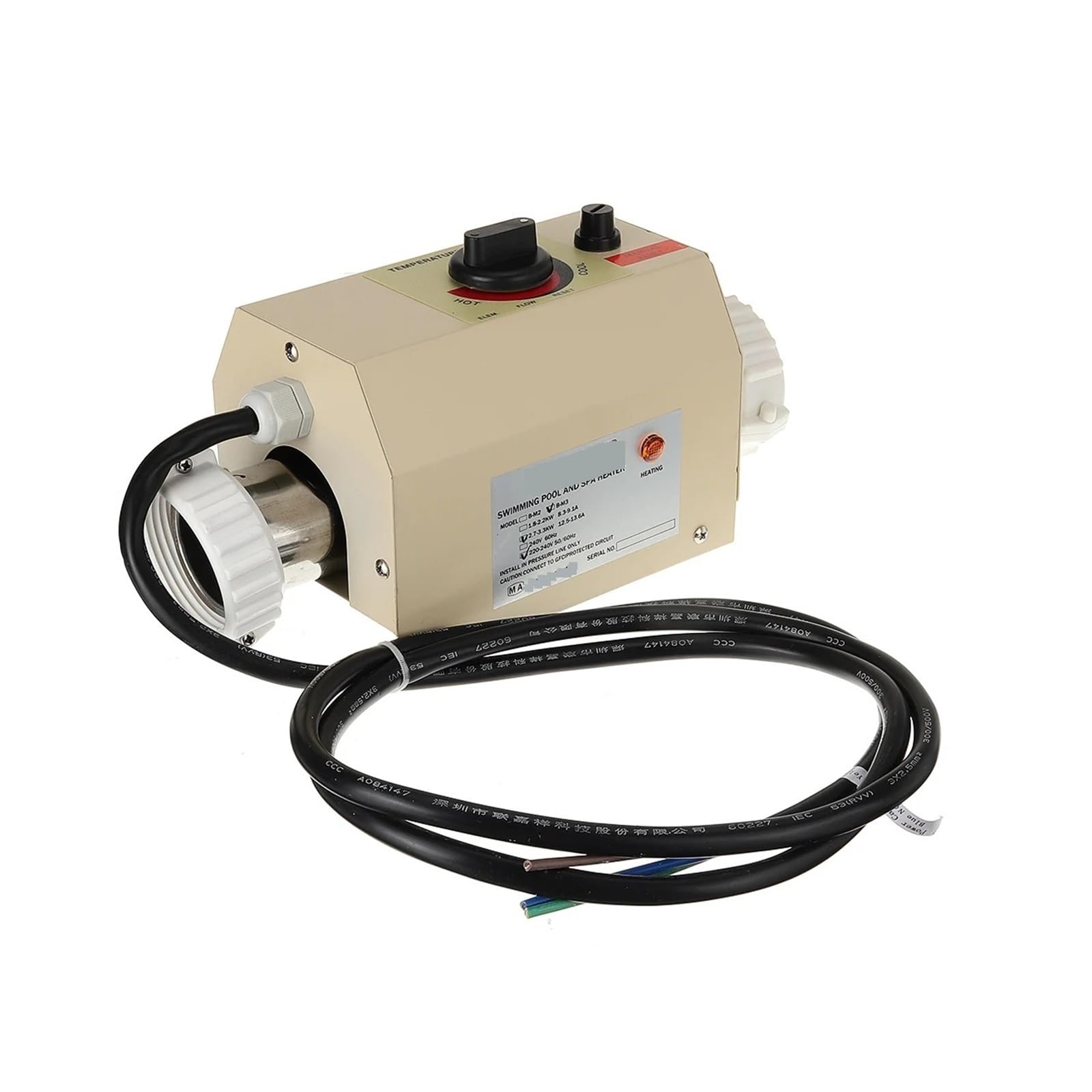 Pompa di Calore elettrica for Piscina da 3,3 kW, termostato for scaldabagno Invernale for Bagno Caldo, Spa Esterna Riscaldamento rapido ed efficiente