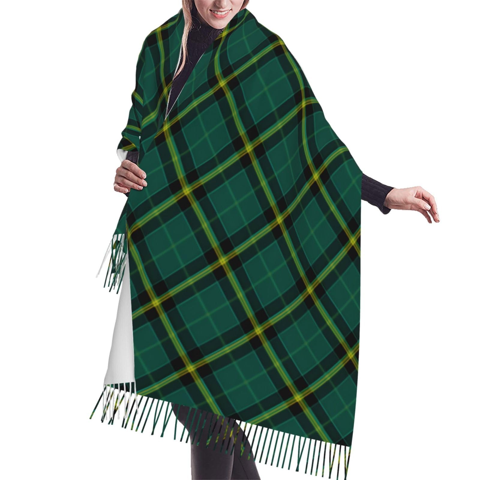IUBBKI Clan Duffy Tartan Green Irish Plaid Cashmere Fringe Scarf Autumn And Winter Silk Scarves Are The Most Soft And Comfortable.