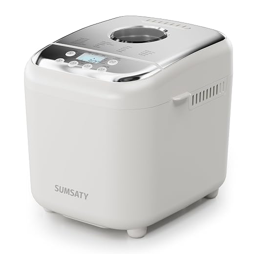 SUMSATY Bread Maker, 2.2LB 16-in-1 Bread Machine Automatic Bread Maker Machine with Nonstick Pan & 15H Timer & 1H Keep Warm for Beginner Breadmaker with Gluten-Free, French, Yogurt, Recipe