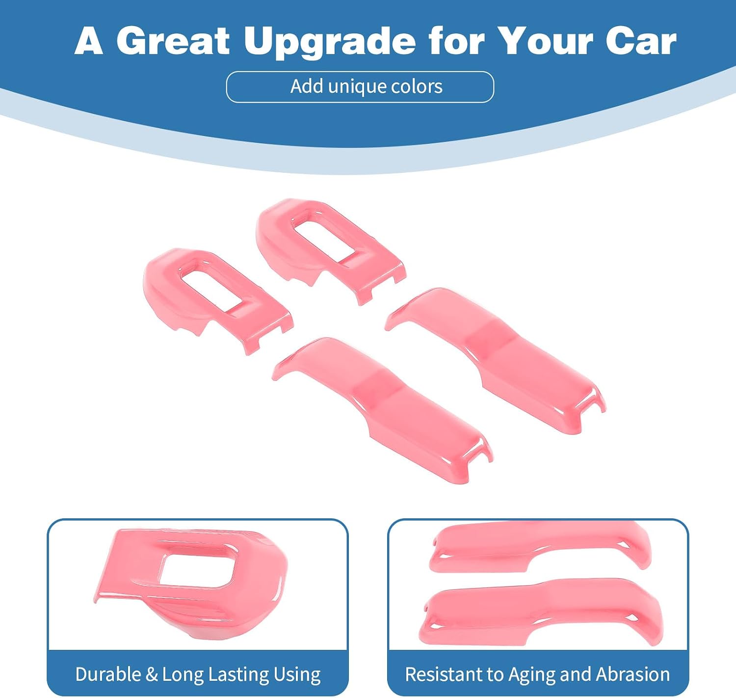 for Jeep JL Hood Decal Latch Trim Cover Fit for Jeep Wrangler JL JLU 2018-Present for Gladiator JT 2020-Present Pink Exterior Accessories 4pcs