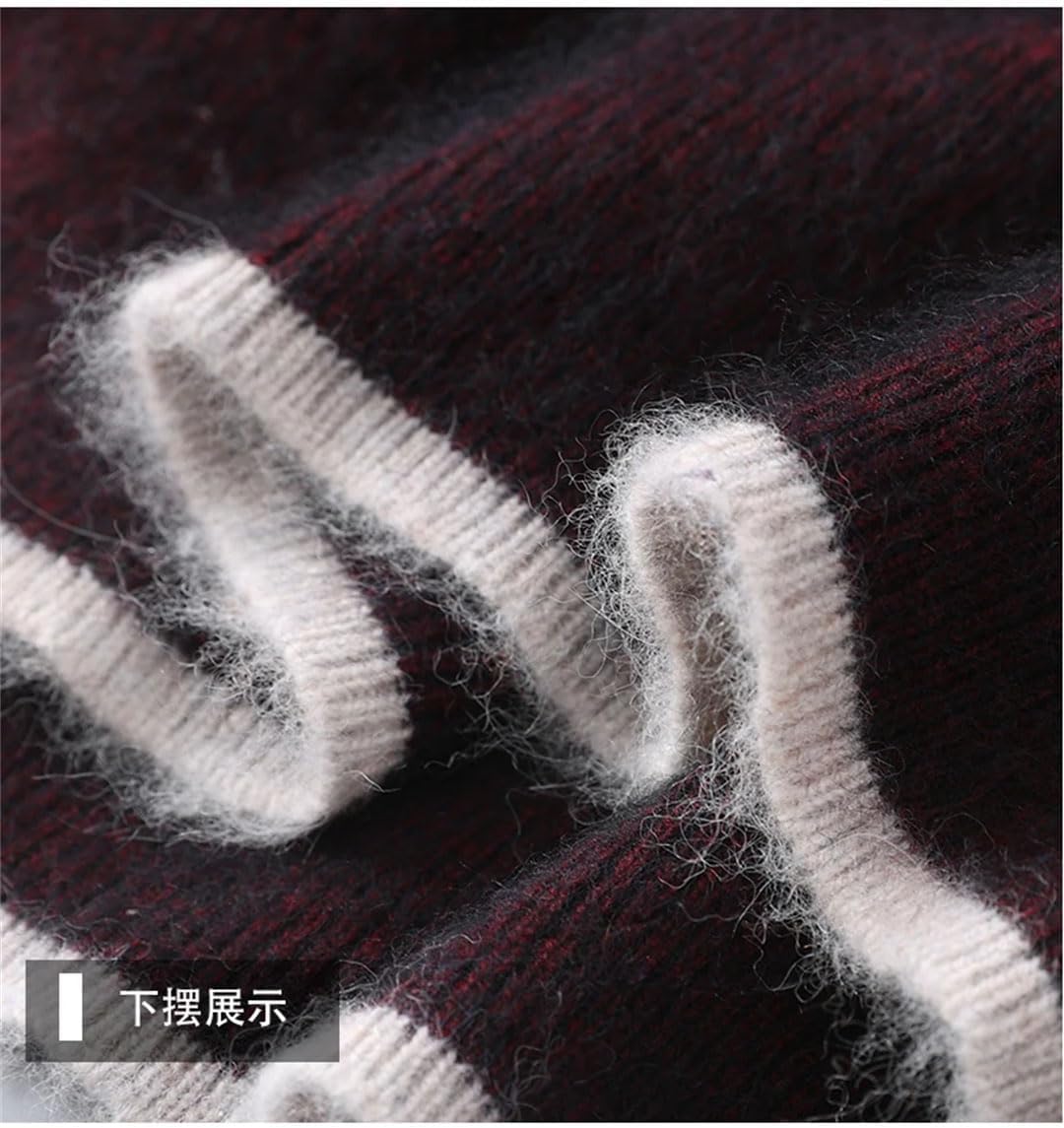 Alloaone Men's Sweater Cashmere Sweater Vneck Pullover Long Sleeve Knitted Shirt