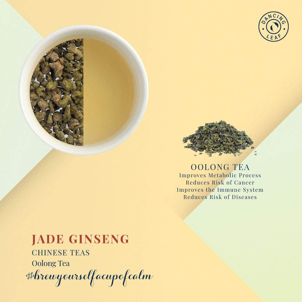 Dancing Leaf Jade Ginseng Oolong | Oolong Tea |Oolong Tea Blend | Loose Leaf Tin (50 GMS) - Image 3 thumbnail