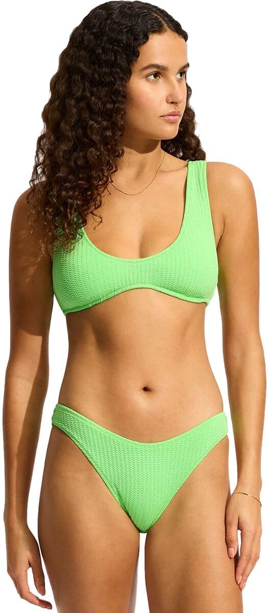 Seafolly Women's Over The Shoulder Tie Back Scoop Front Bikini Top Swimsuit