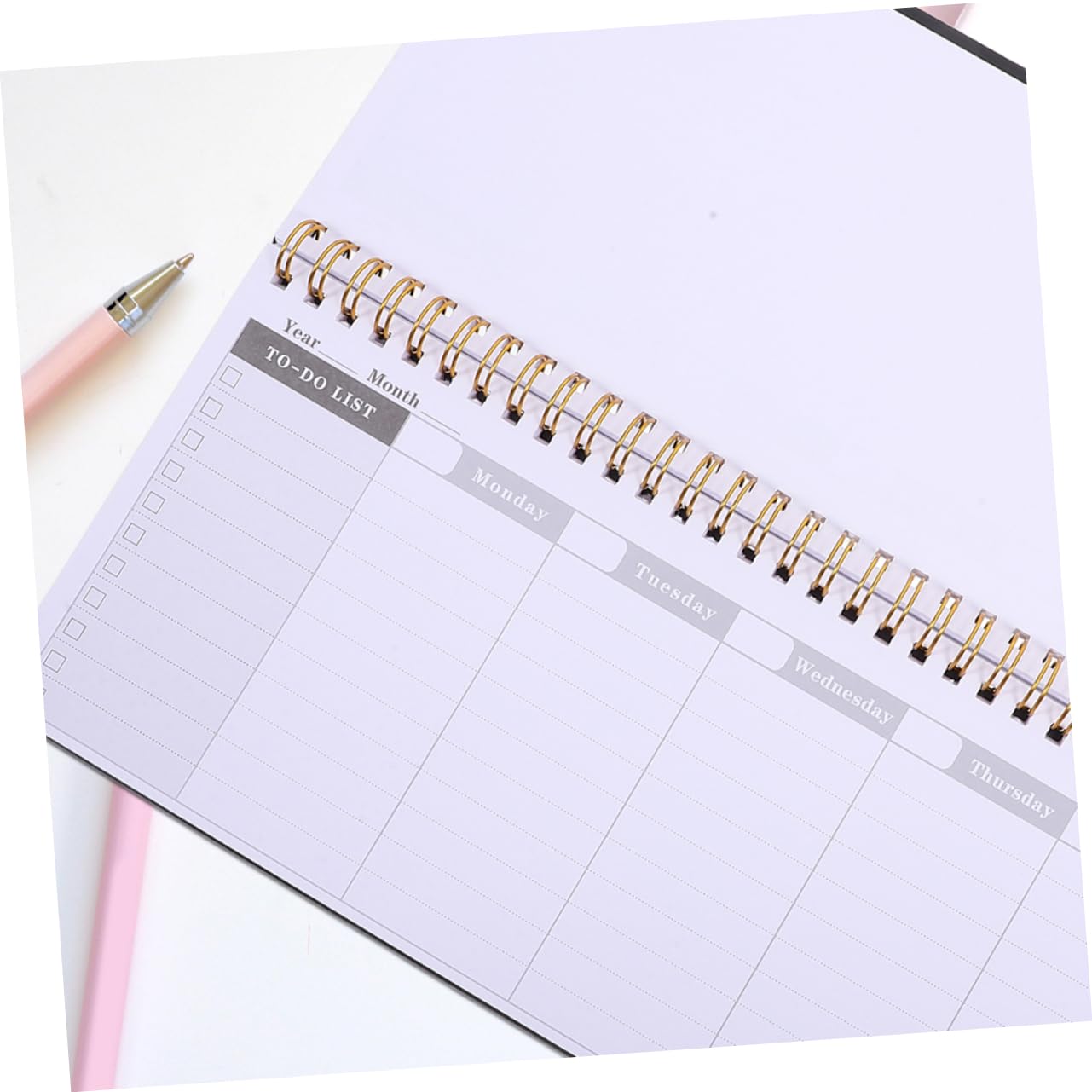 Planificador Semanal en Inglés Espiral, 2 Piezas, Papel