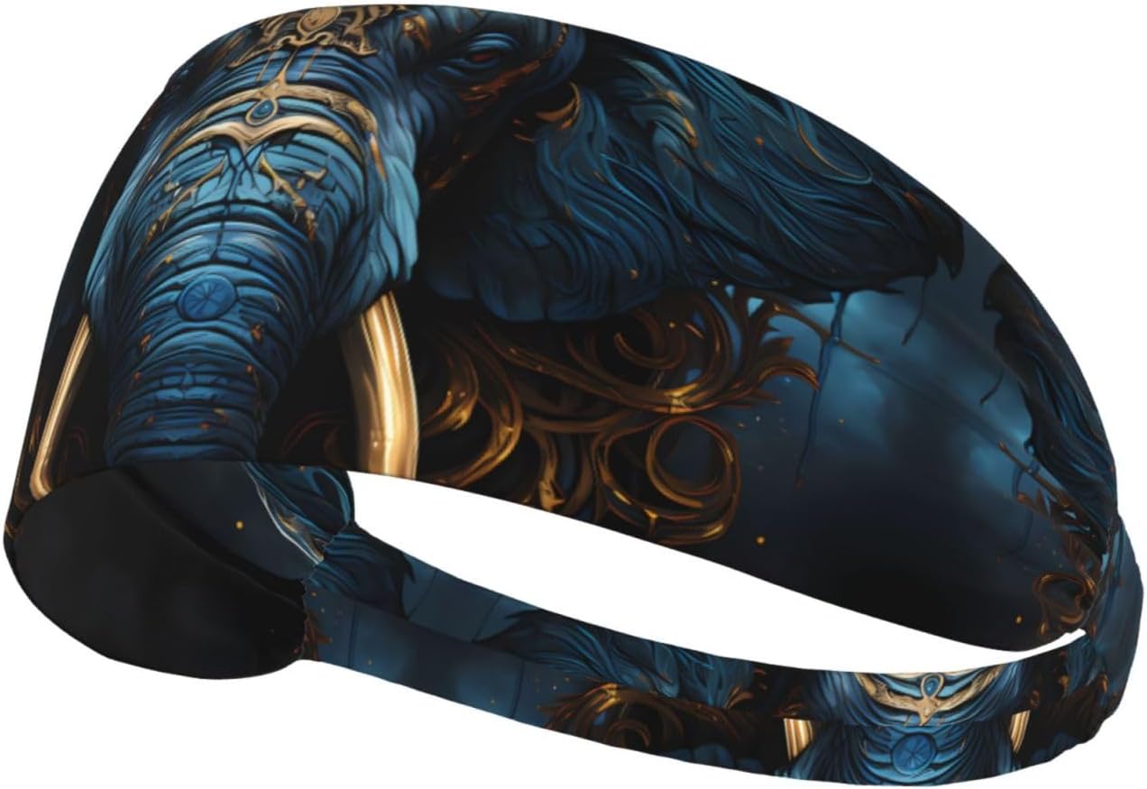 Eerie Elephant Elastic Exercise Headband – Soft Sweat Throw for Yoga & Running