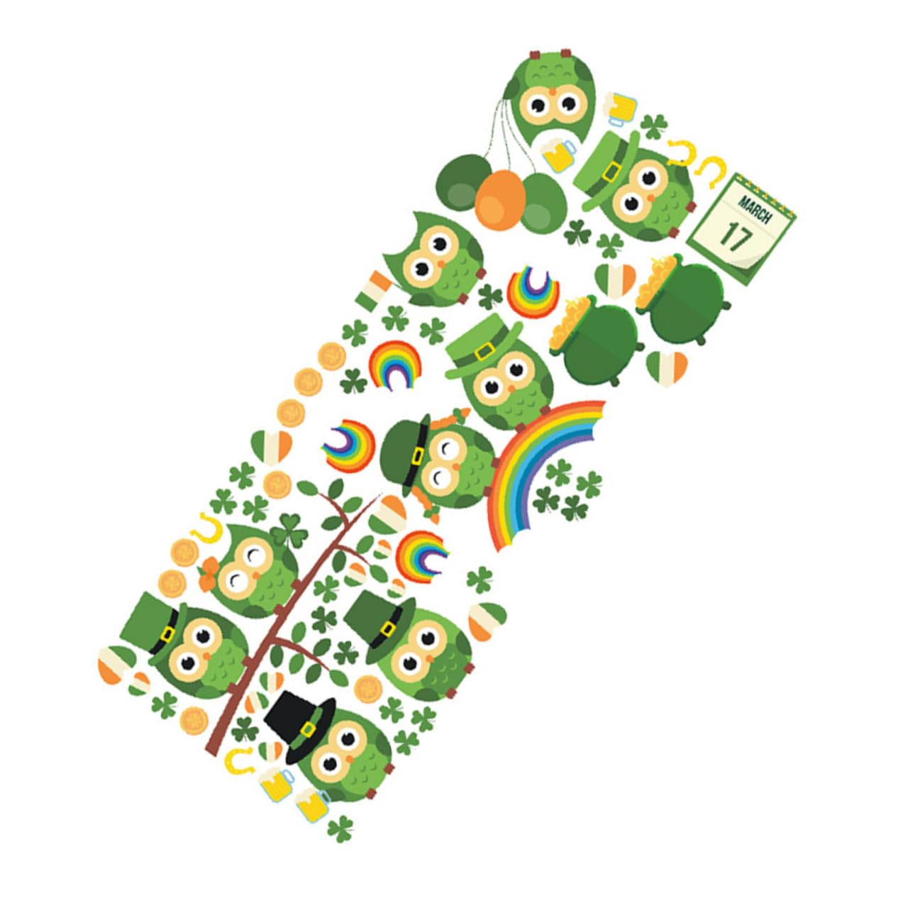 Autocollants de fenêtre Saint Patrick déco facile sans trace shamrock