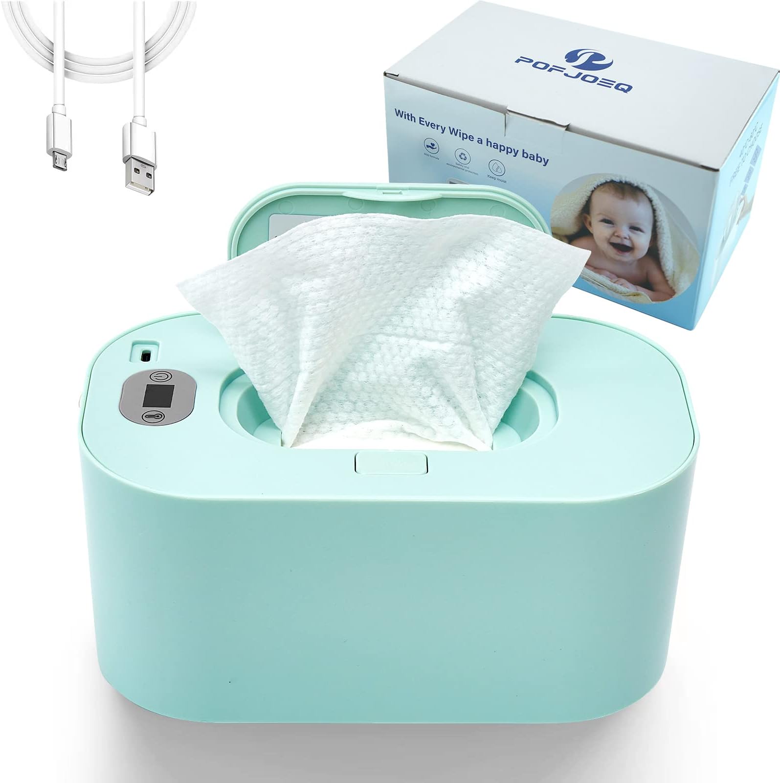 Wipe Warmer with Digital Display,Large Capacity Wipes Dispenser, 3 Modes of Temperature Heating Control,Warms Quickly and Evenly, Comfort and Safety for Baby