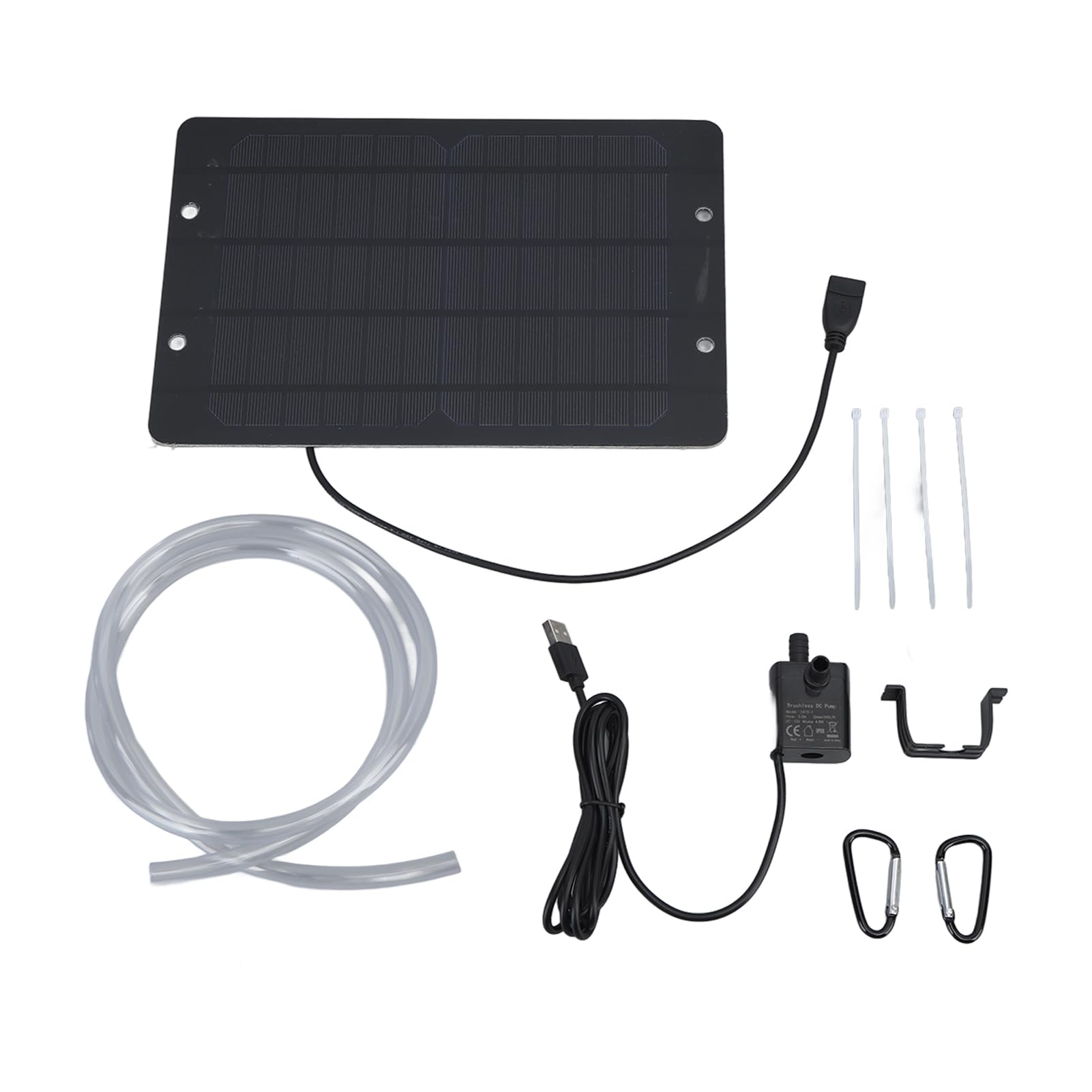 Muiltvoe Solar Fountain with Panel, Solar Water Fountain Pump Set 6V 10W USB Solar Fountain water fountain for Bird Bath Garden Backyard Pool