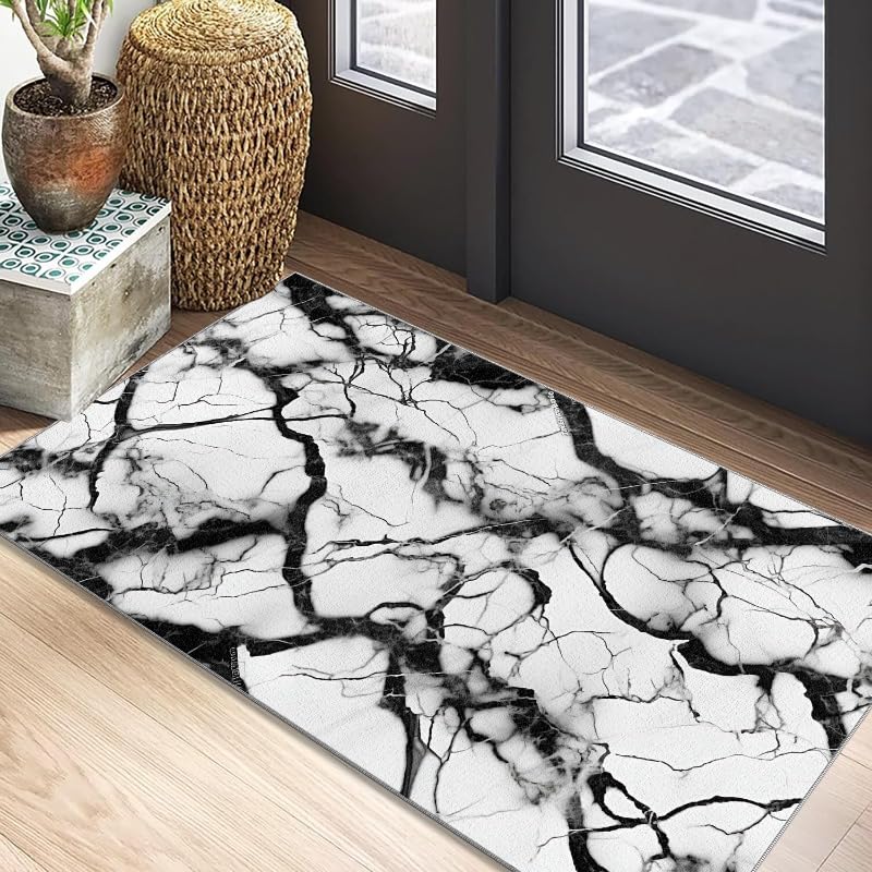 Tapis de salon moderne effet marbre de haute qualité et texture douce - 3