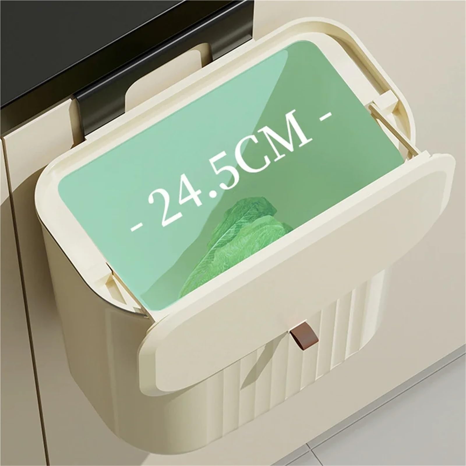 Pattumiera sospesa for cucine Porta dell'armadio Cestino dei rifiuti con coperchio Portarifiuti for il riciclaggio fissato al muro for la camera da letto della cucina(S)