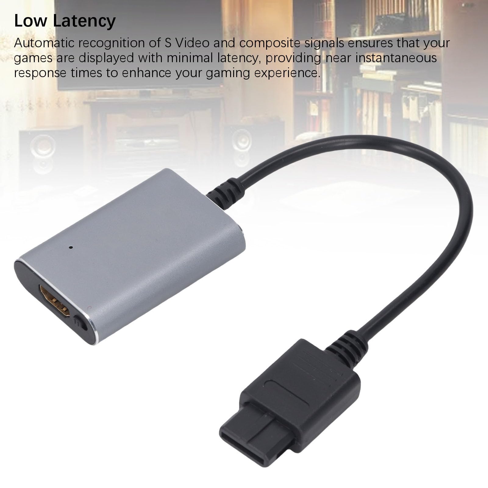 Fockety Convertitore HD, Adattatore per Console di Gioco retrò a Bassa Latenza Dal Design Compatto, Commutatore di Risoluzione 720P con Cavo HD per Console retrò N64 SFC PAL NTSC