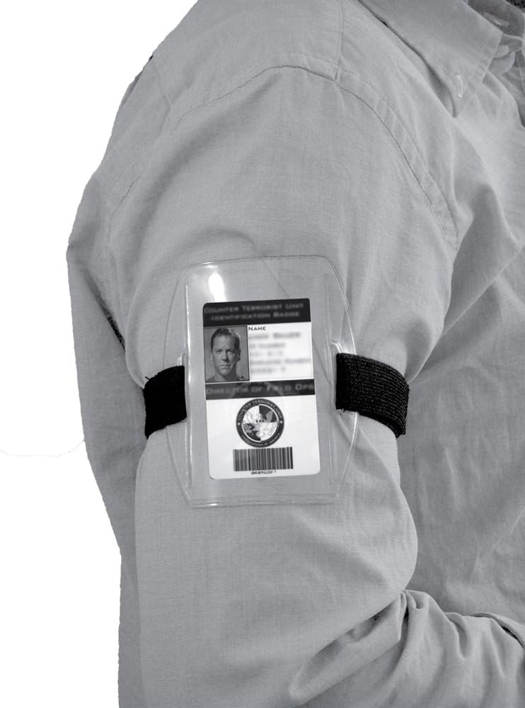 Armband ID Badge Holder with Black/Blue Strap Arm Band by OnDepot.com - Pack of 51 PCS (Black Strap)