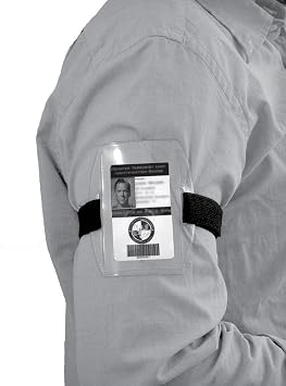 Armband ID Badge Holder with Black Strap Arm Band by - Pack of 2 PCS