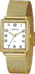 Relógio Lince Feminino Ref: Lqg4665l B2kx Retangular Dourado