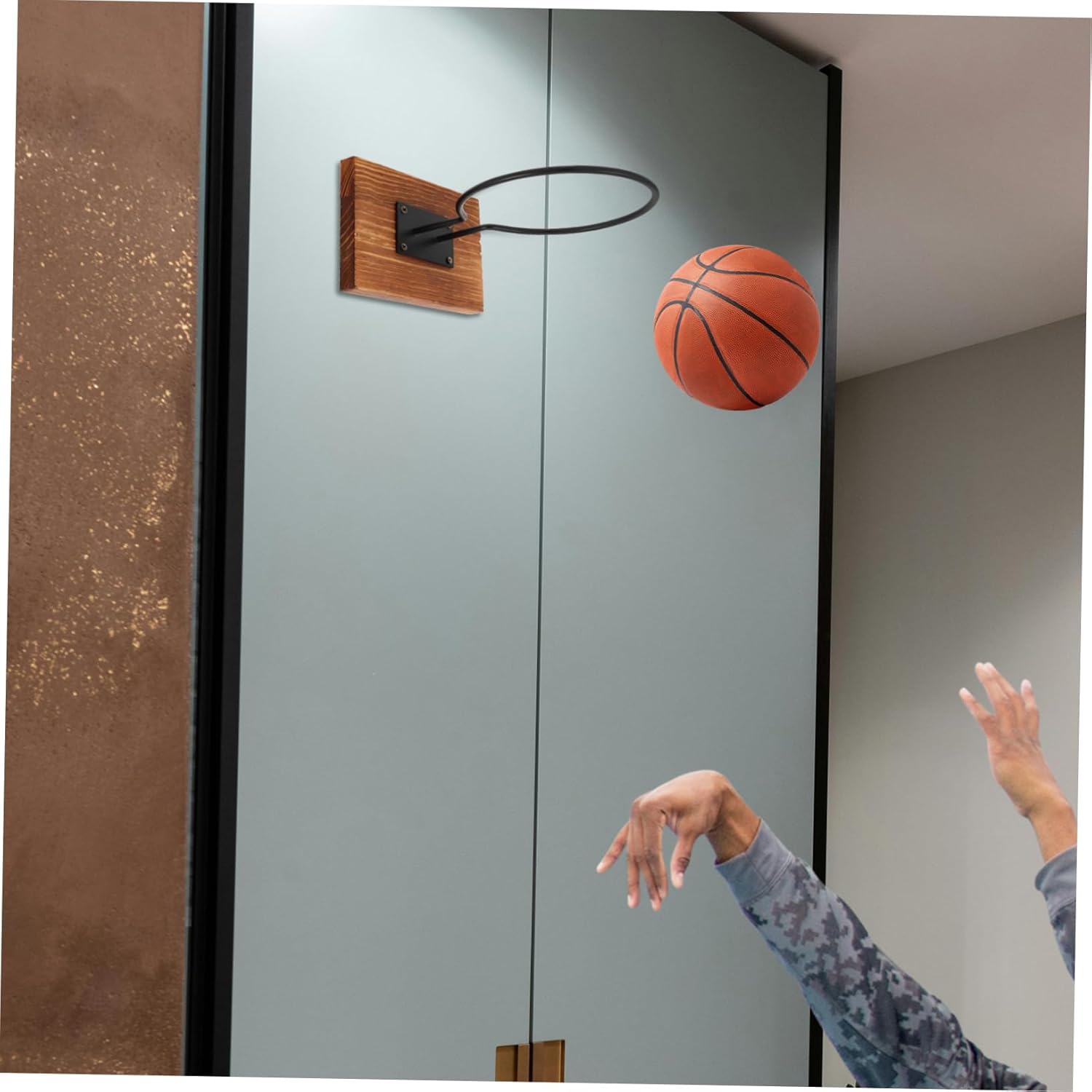 POPETPOP 2sets Basketball Wall Mount Holder Rack Space Efficient Storage for Indoor Basketballs Easy Installation for Boys and Girls Rooms and Play Areas Display Shelf