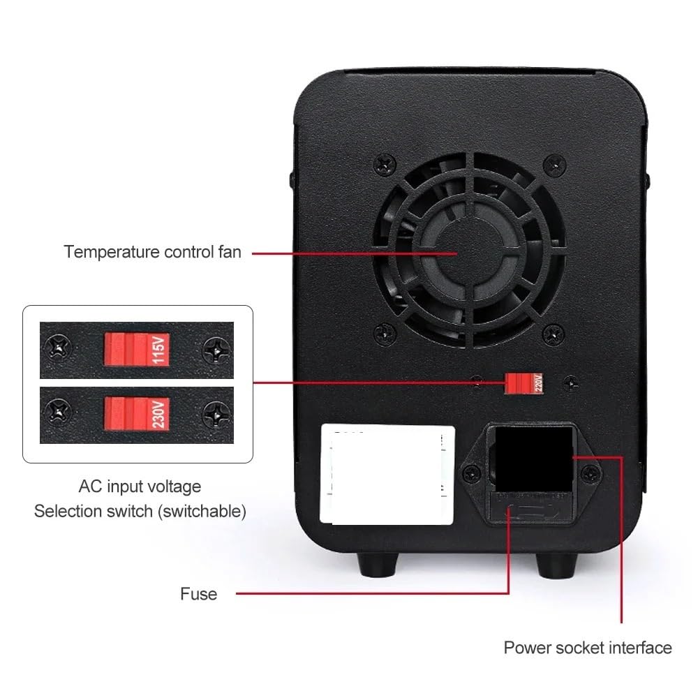 Fuente de alimentación de CC, Fuente de alimentación CC ajustable Pantalla LED 4 dígitos Fuentes laboratorio USB con regulador voltaje(0-30V10A-300W)
