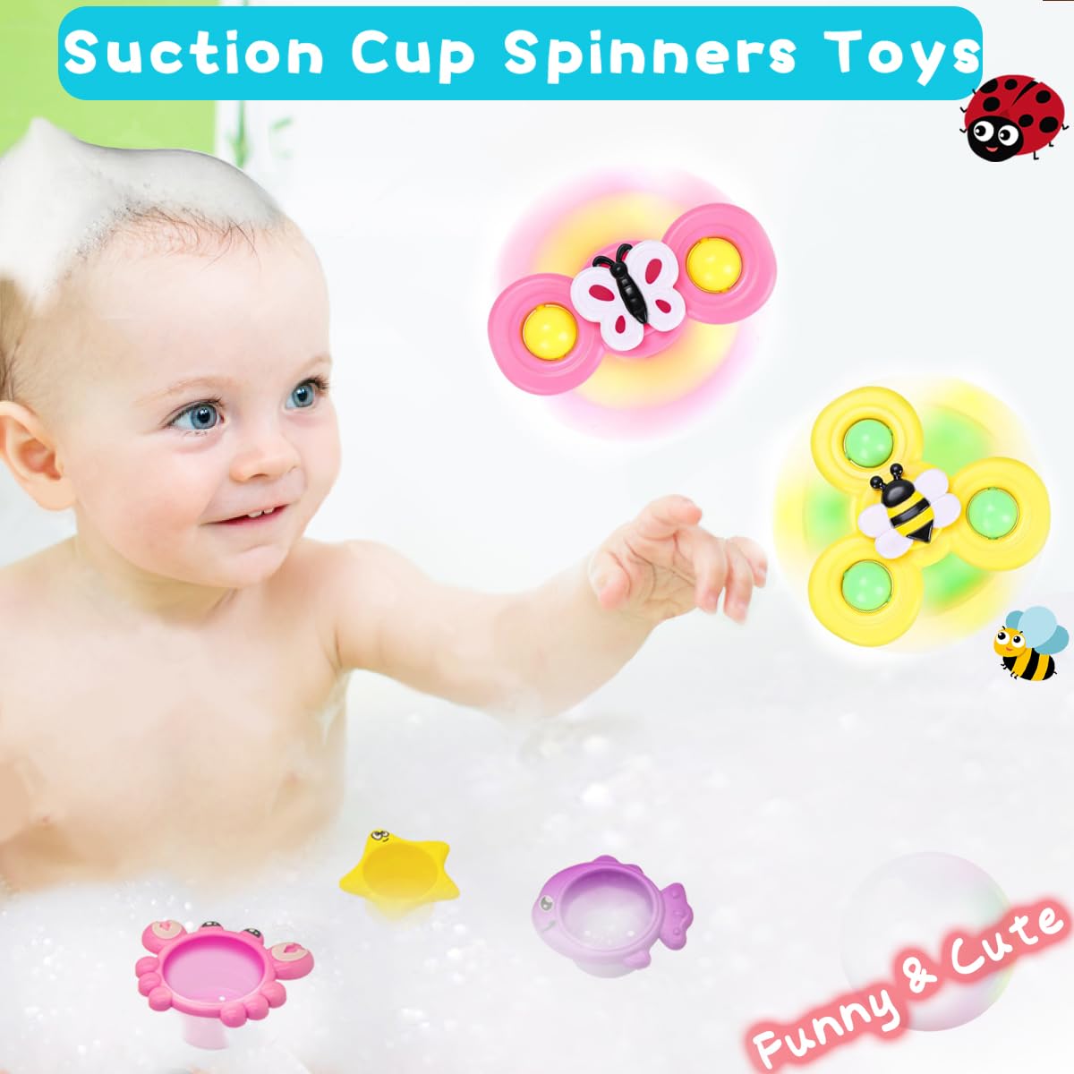 Juguetes De Baño Con Ventosas – Patito Giratorio Y Tazas Apilables – Para Niños 1-3 Años