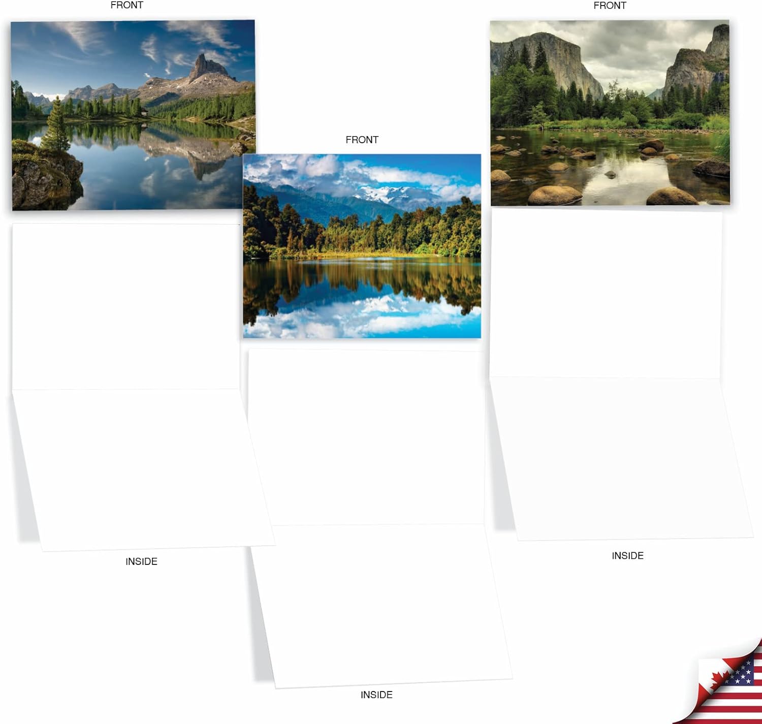The Best Card Company - Box of 10 All Occasion Cards Blank (4 x 5.12 Inch) - Scenic Landscape Cards Assorted - Reflections M1728BN - Image 2