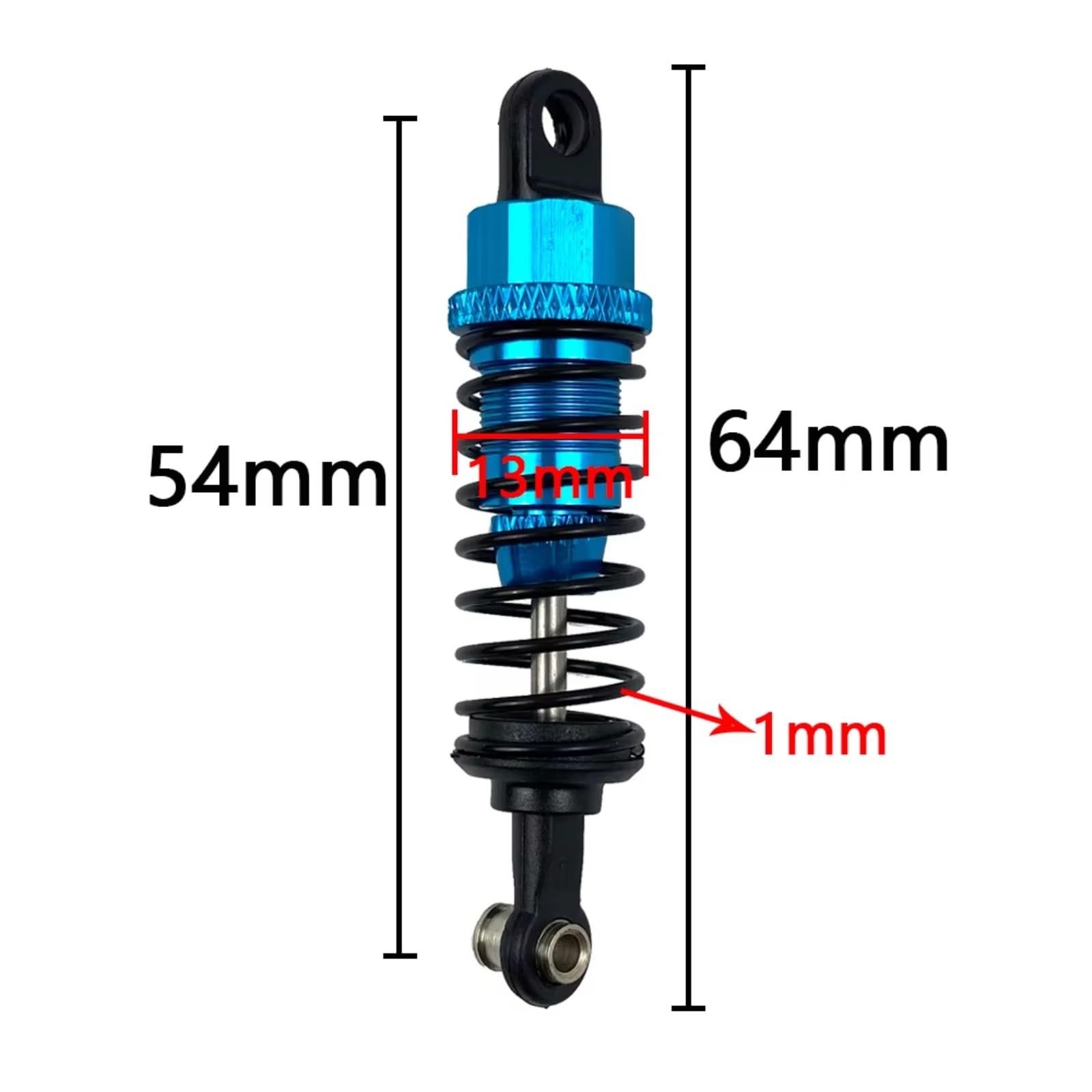Do Wltoys A959 A959 B 184011 A949 A969 A979 K929 1/18 RC Samochodowy metalowy amortyzator oleju, części zamienne, akcesoria, zestaw amortyzatorów RC (4 szt., jasnoniebieskie)