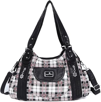Handbag Hobo Women Handbag Large Capacity Multi Pockets Street Women Shoulder Bag Fashion PU Tote Satchel Bag US SizeL ColorBlack
