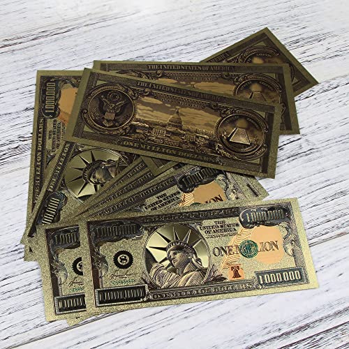 ICObuty Gold Foil Polymer Paper 10 PCS 1 Million banknotes 3D Crafts Gift