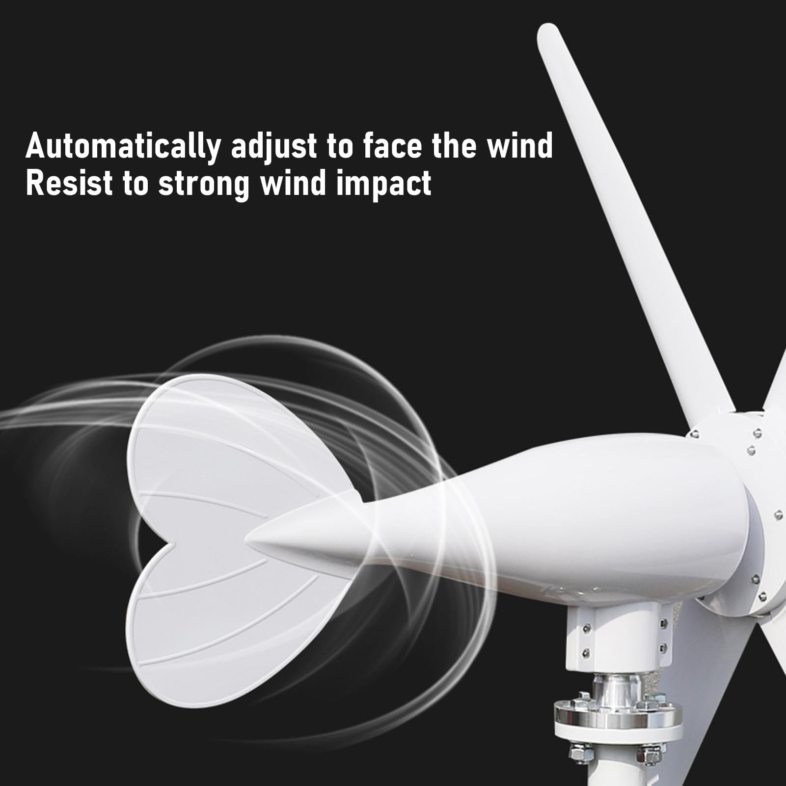 Generatore Eolico 6 Pale, Potenza in Uscita di 300 W con avviamento a Bassa velocità di 1,0 m/s, generatore CA trifase e Regolazione Automatica della direzione del