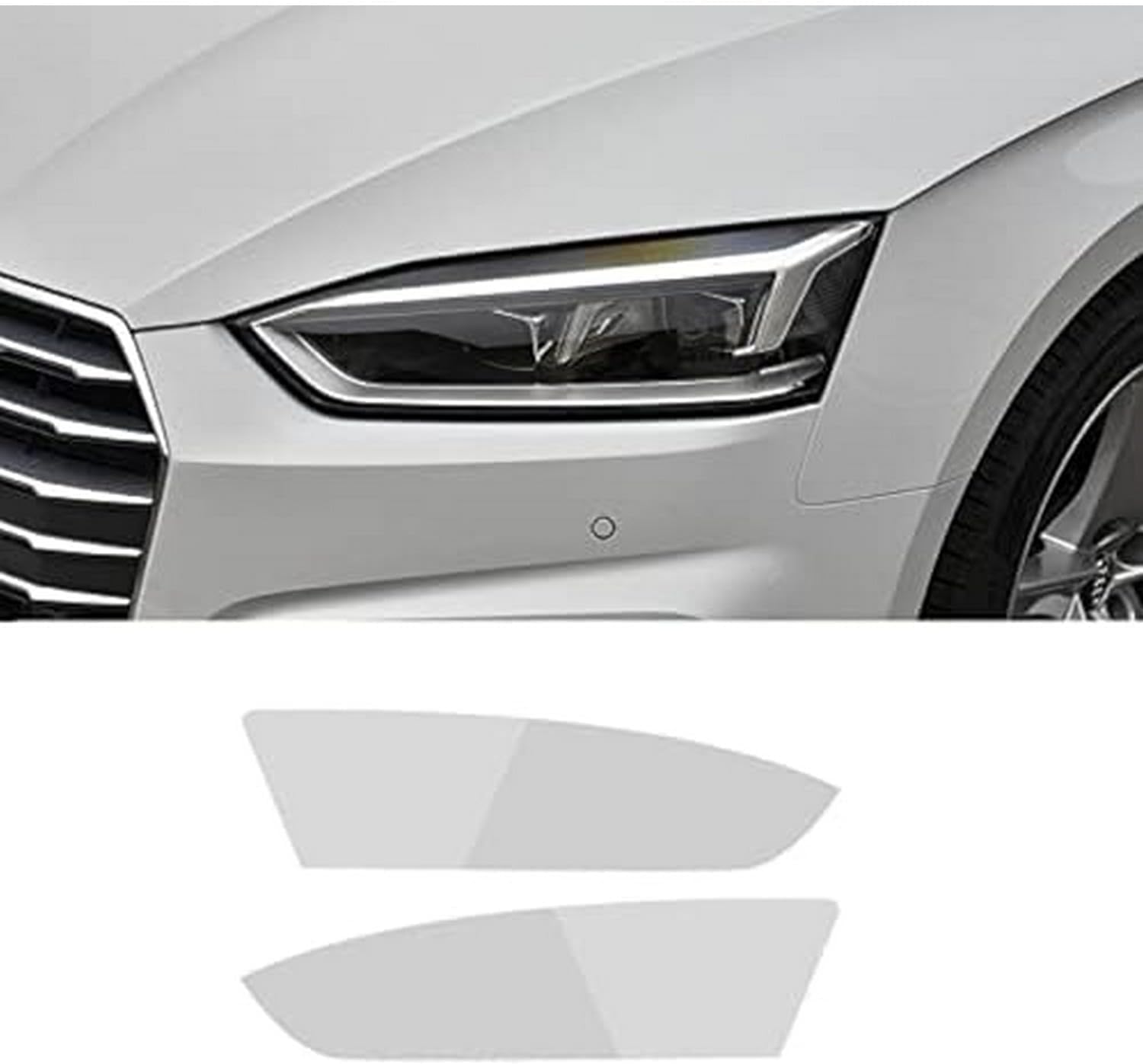 SamLng Car Front Light Film For Audi A5 2017-2020 Car Headlight Protective Film Front Light Transparent Blackened TPU Sticker Car Headlight Protective Film