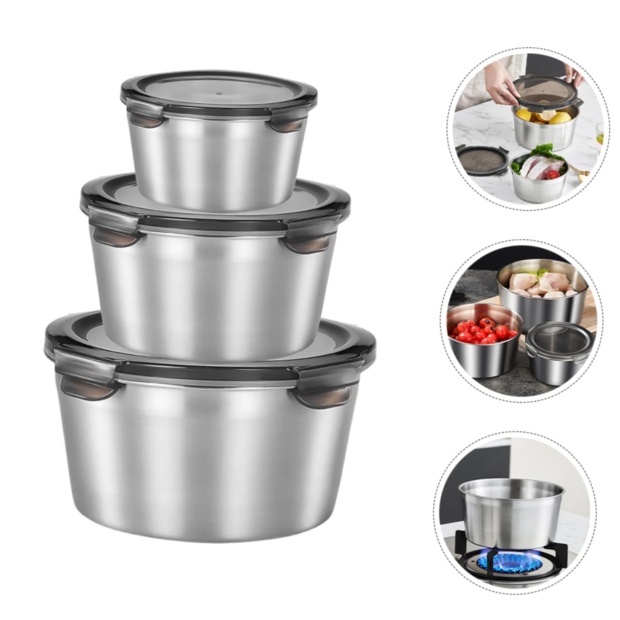 ABOOFAN Eleganti Contenitori Ermetici Per Alimenti in Acciaio Inossidabile Con Coperchi Contenitori Sigillati Per Chicchi Di Caffè Tè E Snack