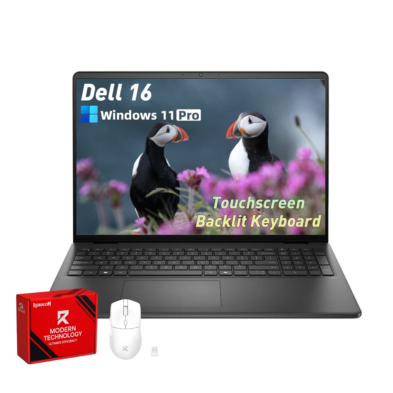 Dell 16 Touchscreen Laptop Computer - Intel 10-Core 7 150U(Up to 5.4GHz), 16'' FHD+ Anti-Glare Dsiaplay, 16GB DDR5, 1TB SSD, Backlit Copilot Keyboard,