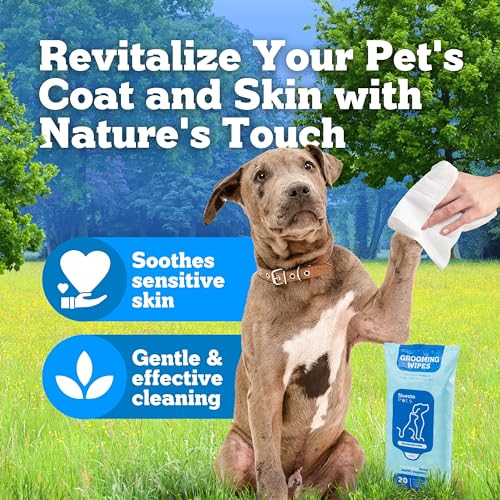 Nuesta Pets XL Hypoallergenic Pet Wipes - Deodorizing No Bath Cleaning for Dogs & Puppy Grooming | Ear, Face, Butt, Paw Wet Wipe | Enriched w/Aloe, Chamomile, Oat Amino Acids | Healthier Coat & Skin - Thumbnail 6