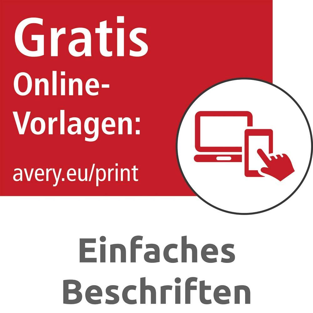 AVERY Zweckform 3651 Universal Etiketten (4.000 Klebeetiketten, 52,5x29,7mm auf A4, Papier matt, individuell bedruckbar, selbstklebende Aufkleber mit ultragrip) 100 Blatt, weiß