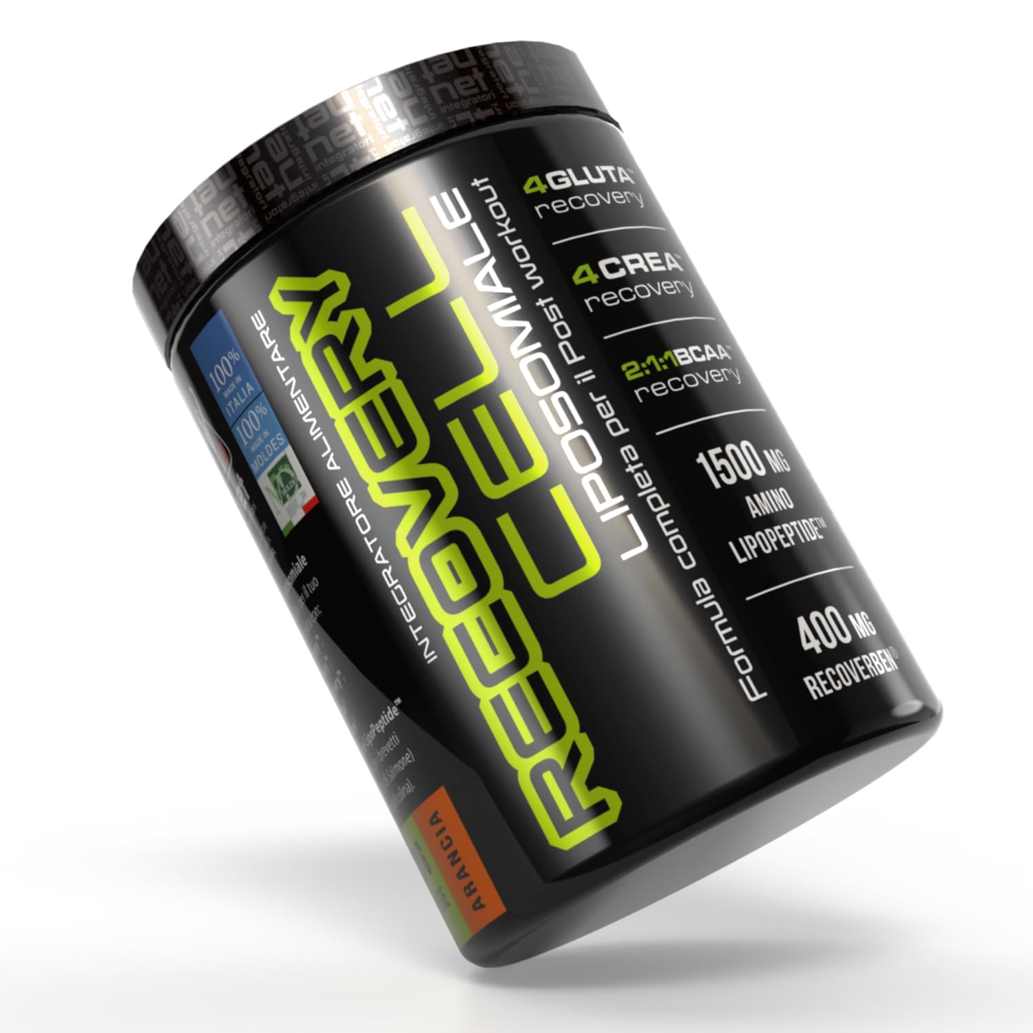 Net Integratori RECOVERY CELL LIPOSOMIALE – 330 g Gusto Arancia – Integratore Post Workout Avanzato per Recupero Muscolare e Sintesi Proteica con Glutamina Creatina BCAA in forma Liposomiale