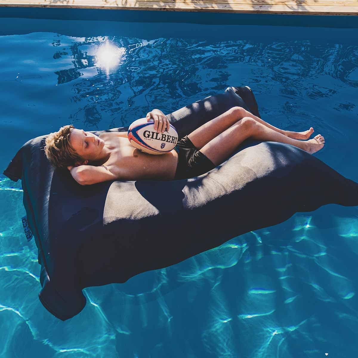 LIVEDECO - Housse Vide Pouf Géant XXL, Flottant pour Piscine, Gris Anthracite Pool BiG52