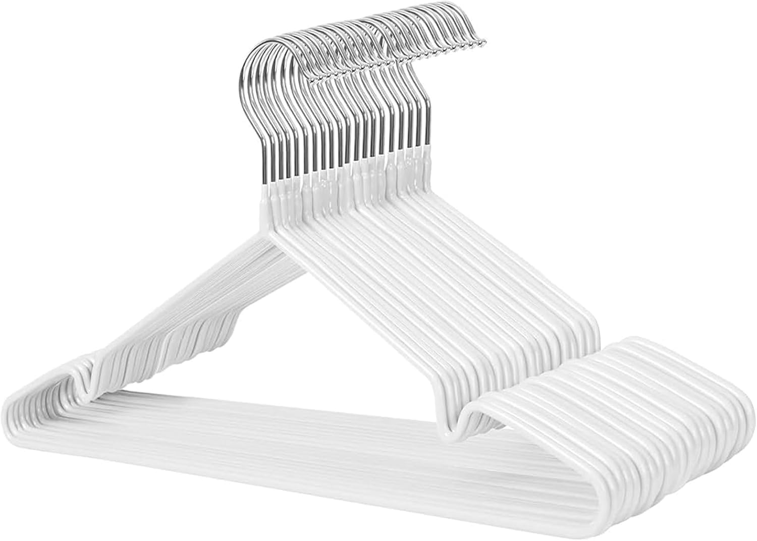 100 Pack Premium Rubber-Coated Metal Clothes Hangers Non-Slip Space-Saving โ image 1