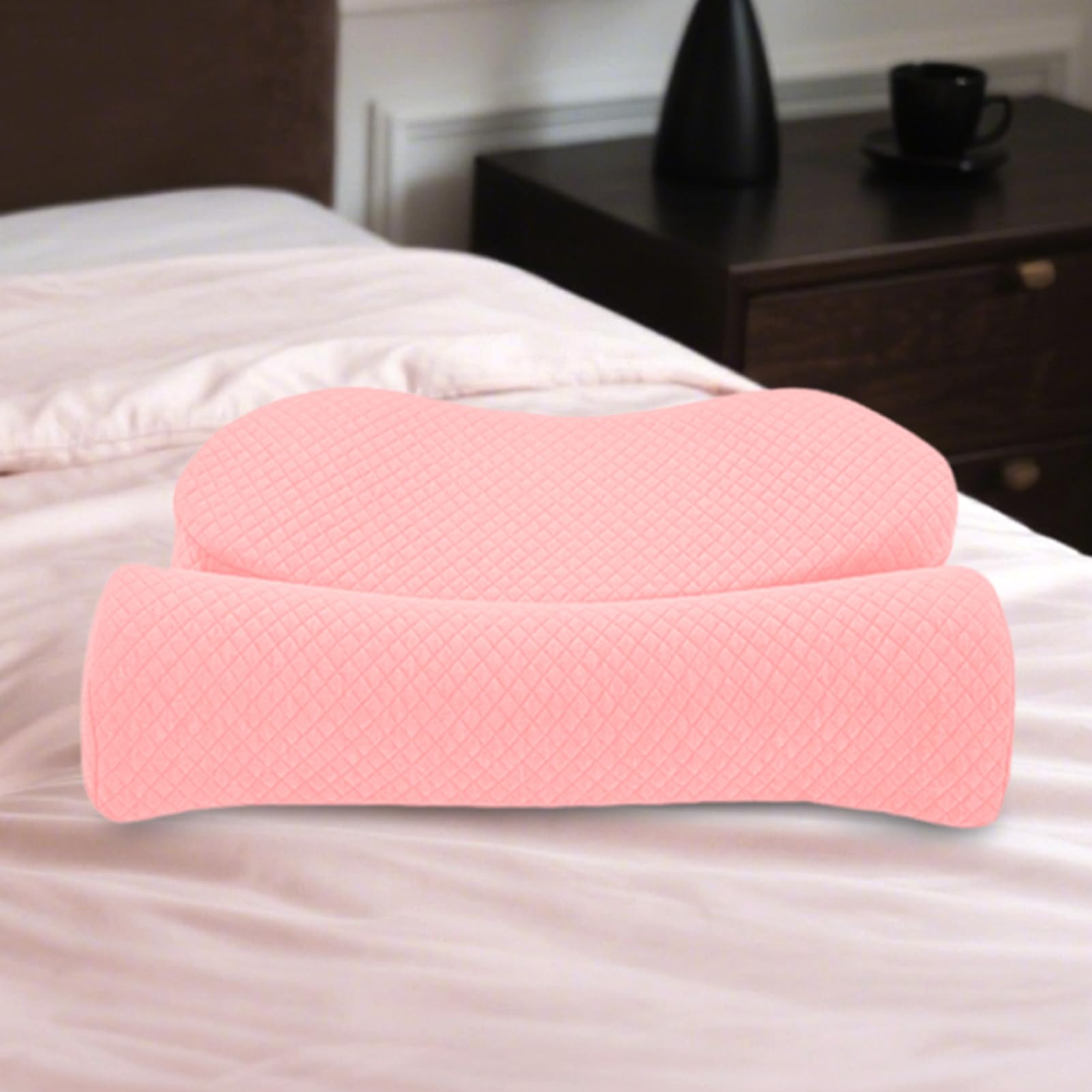 Almohada con soporte para el cuello, almohada de enfriamiento cervical, almohada ergonómica de espuma viscoelástica para dormir de espalda, hombres y mujeres, carrito de viaje, avión, dormitorio,