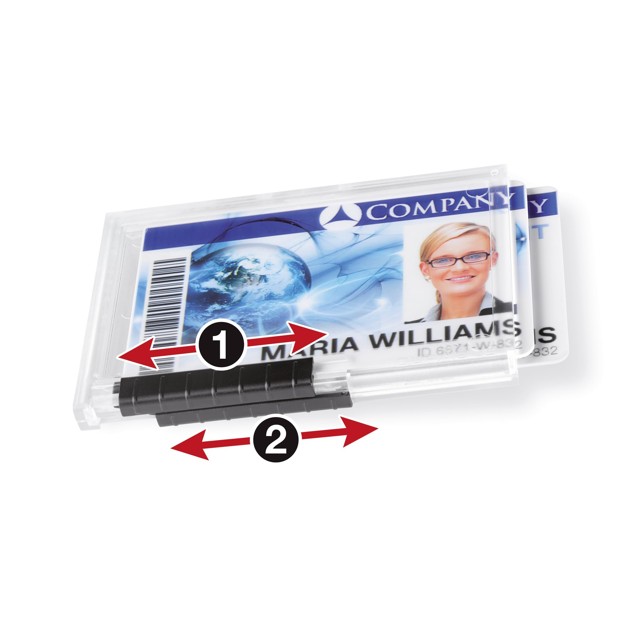 Durable Porta badge Pushbox DUO – plastica trasparente 10 pezzi; contenuto della confezione: 10 pezzi