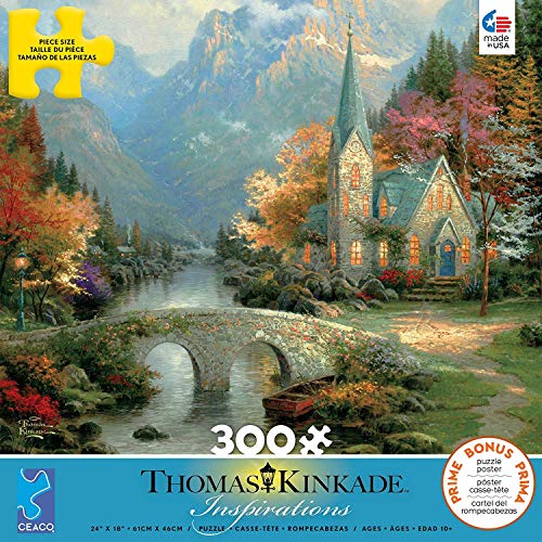 Ceaco 2202-33 Thomas Kinkade Mountain Chapel Puzzle - 300Piece