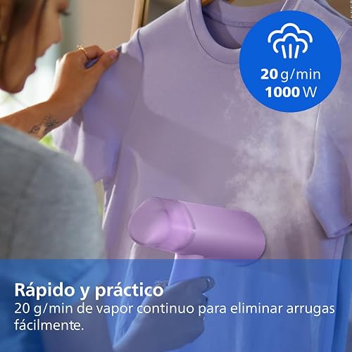 Philips défroisseur à main 3000, 20 g/min, 1000W, pliable et léger, Violet - 3
