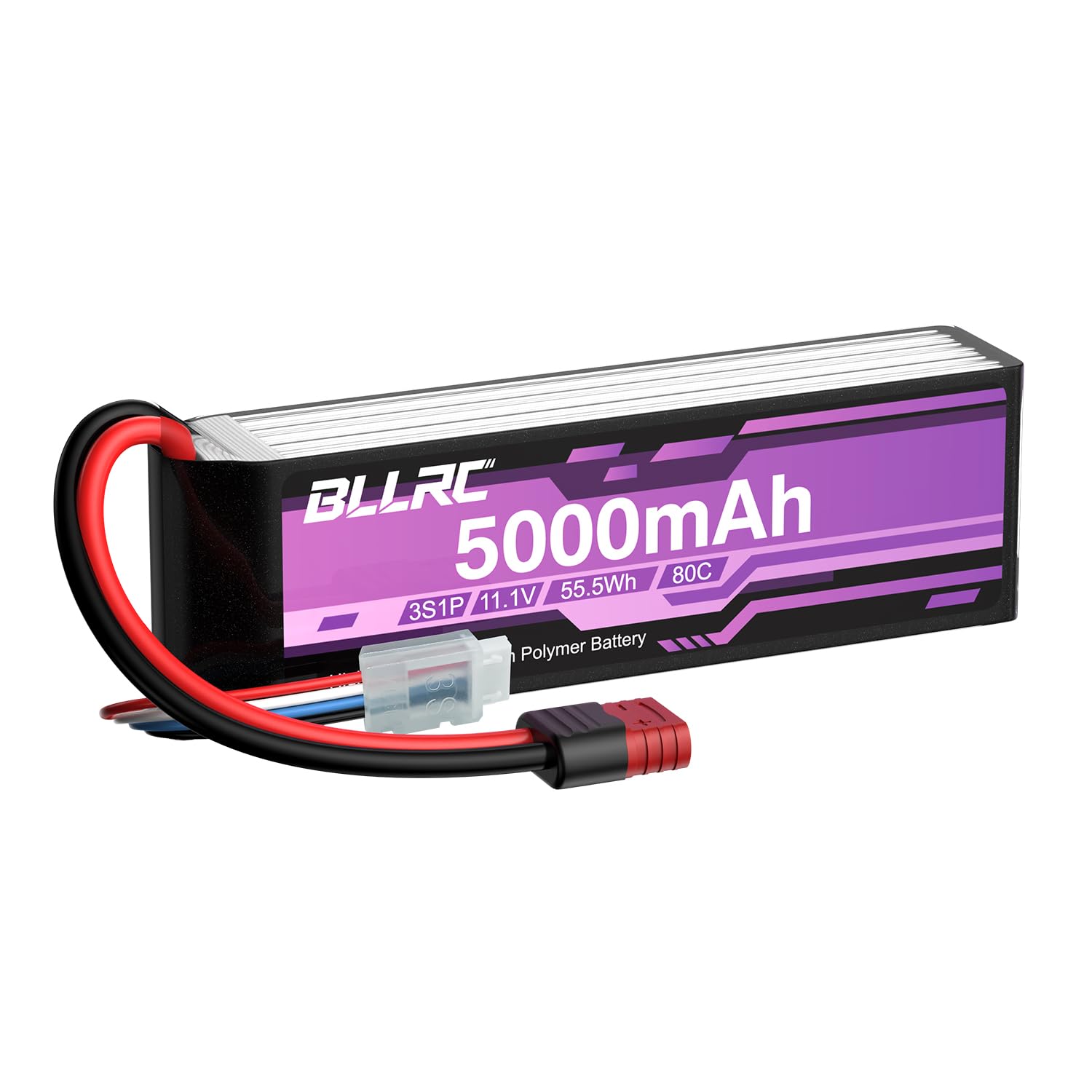 1PCS 11.1V 5000mah 3S 80C Lipo batería con Conector T para Coches RC, vehículos Todoterreno, cuatrocópteros y Drones